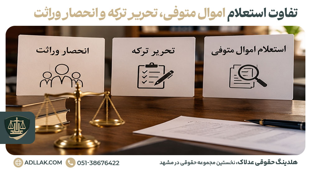 تفاوت استعلام اموال متوفی، تحریر ترکه و انحصار وراثت